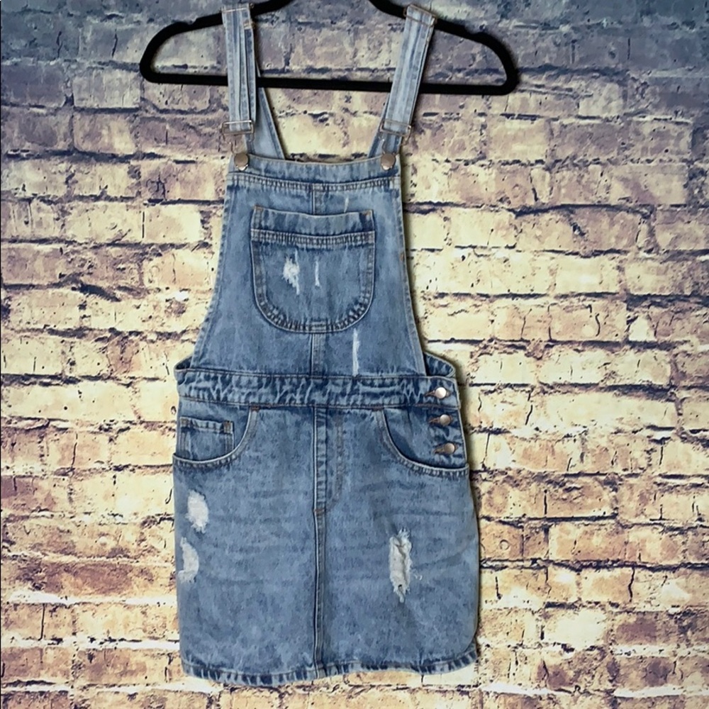 Forever 21 Denim Skirt Overalls